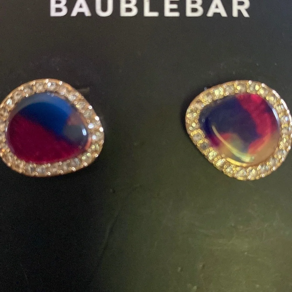 BaubleBar Multi Color Art Glass Crystal Earrings - Picture 5 of 5
